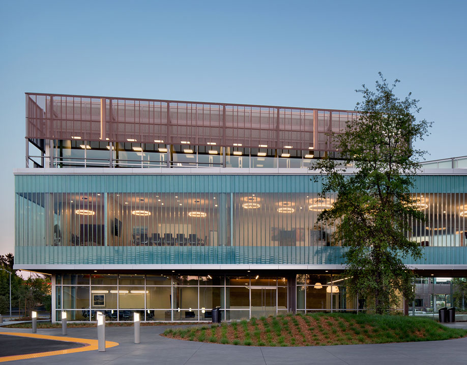 American Ag Credit building exterior with indoor lighting