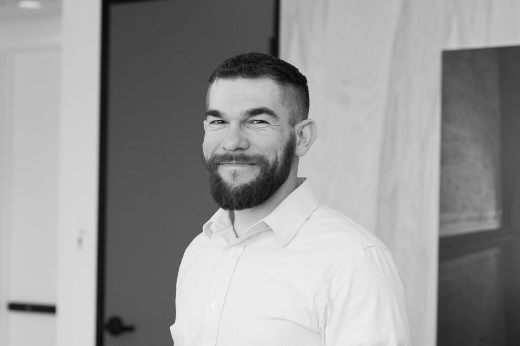 Daniel Rebich black and white headshot