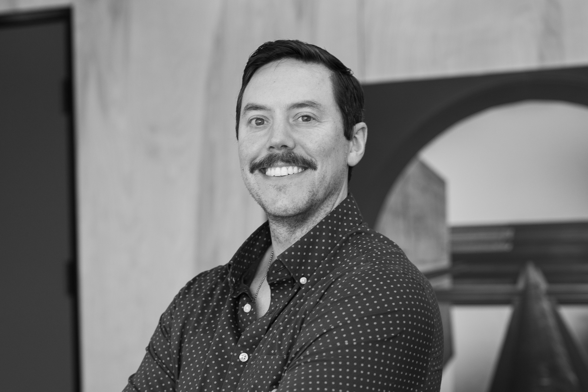 Kyle Moyer black and white headshot
