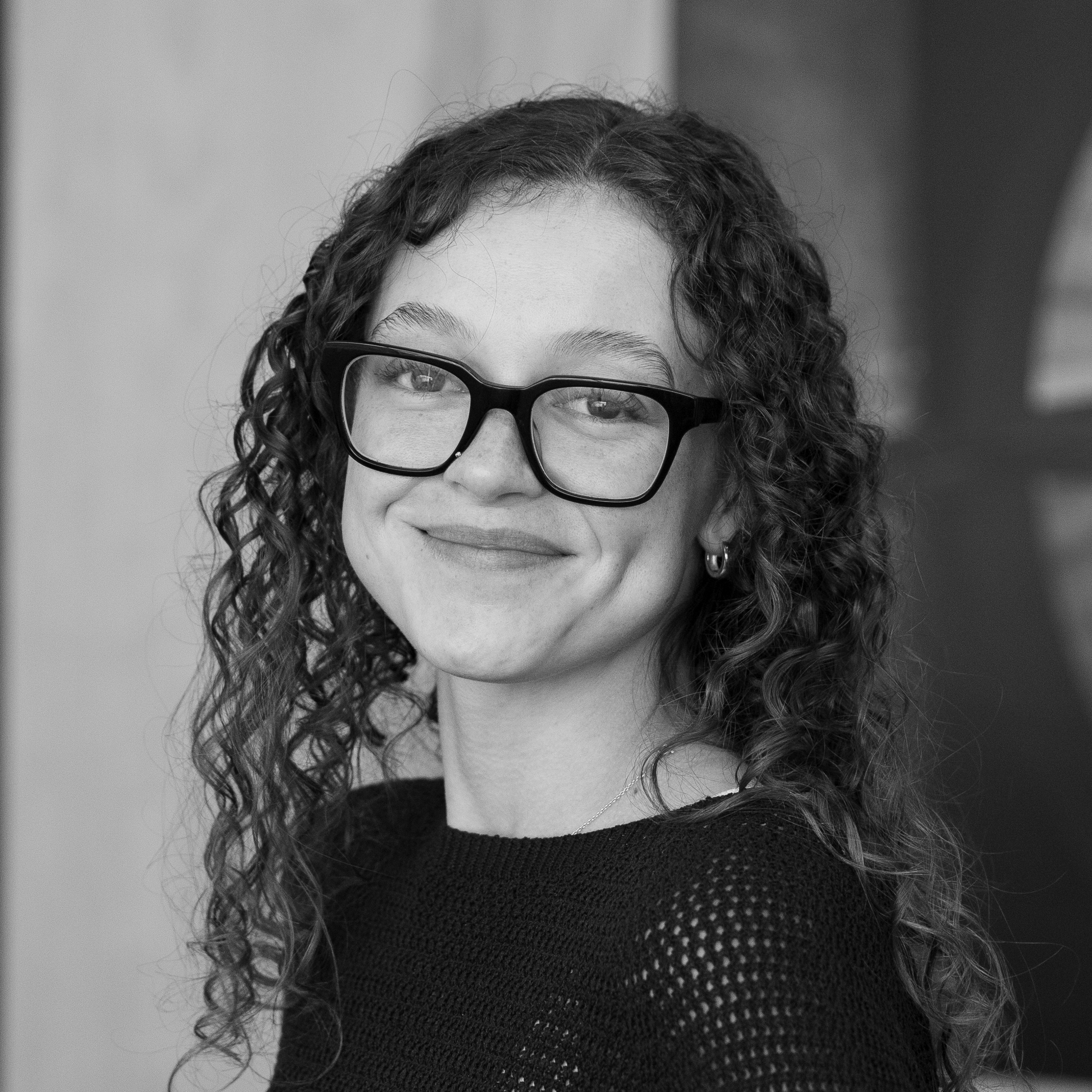 Caylah Lunardi black and white headshot