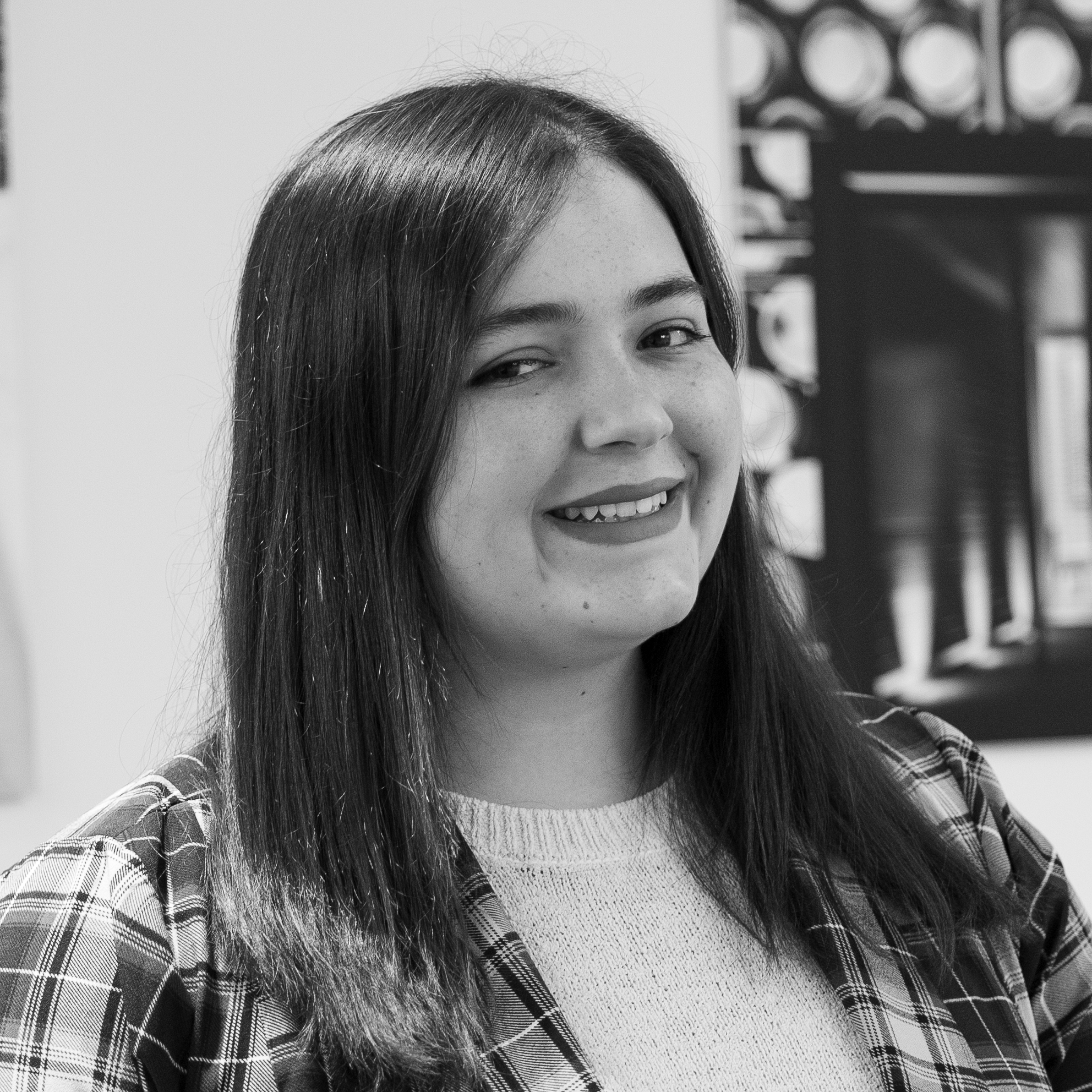 Caylah Lunardi black and white headshot