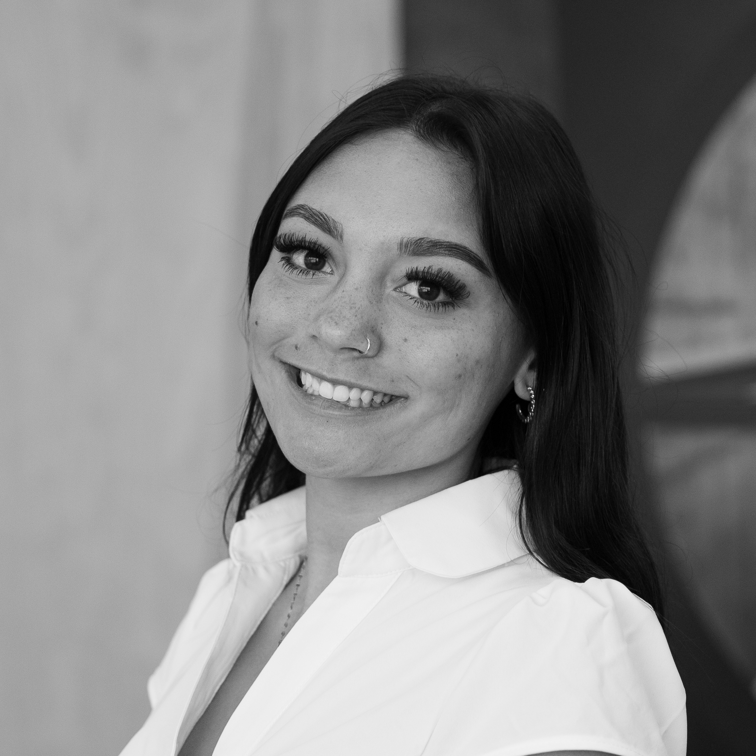 Caylah Lunardi black and white headshot